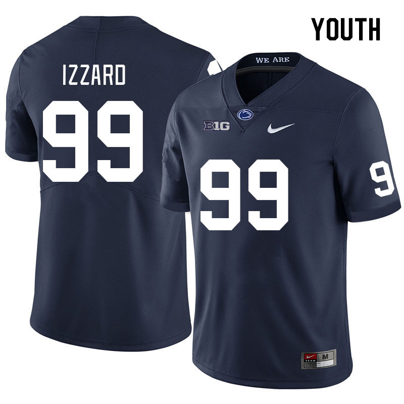 Youth #99 Coziah Izzard Penn State Nittany Lions College Football Jerseys Stitched Sale-Navy - Click Image to Close